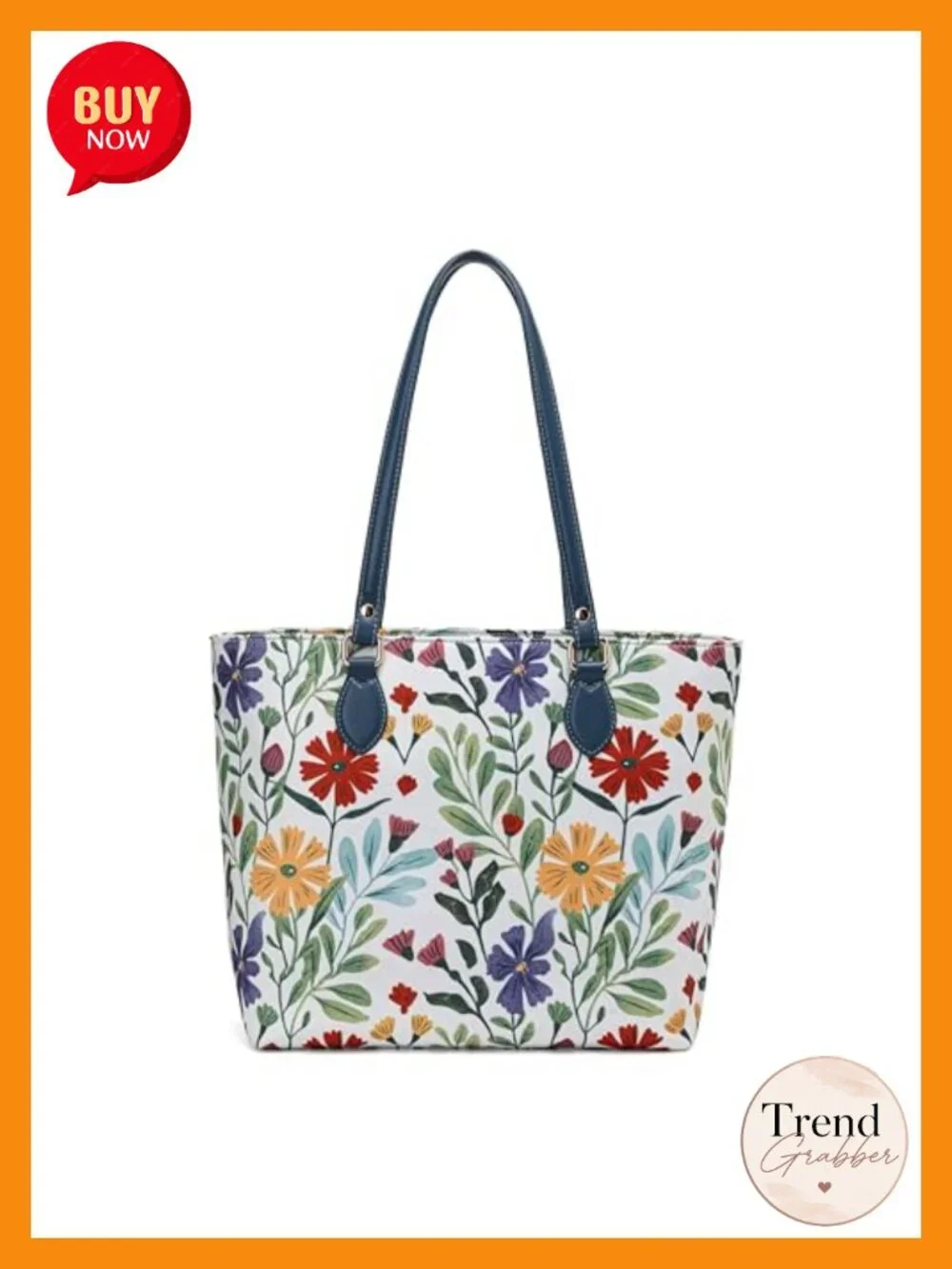 Nylon Tote Bag with Zipper and Pockets, Waterproof